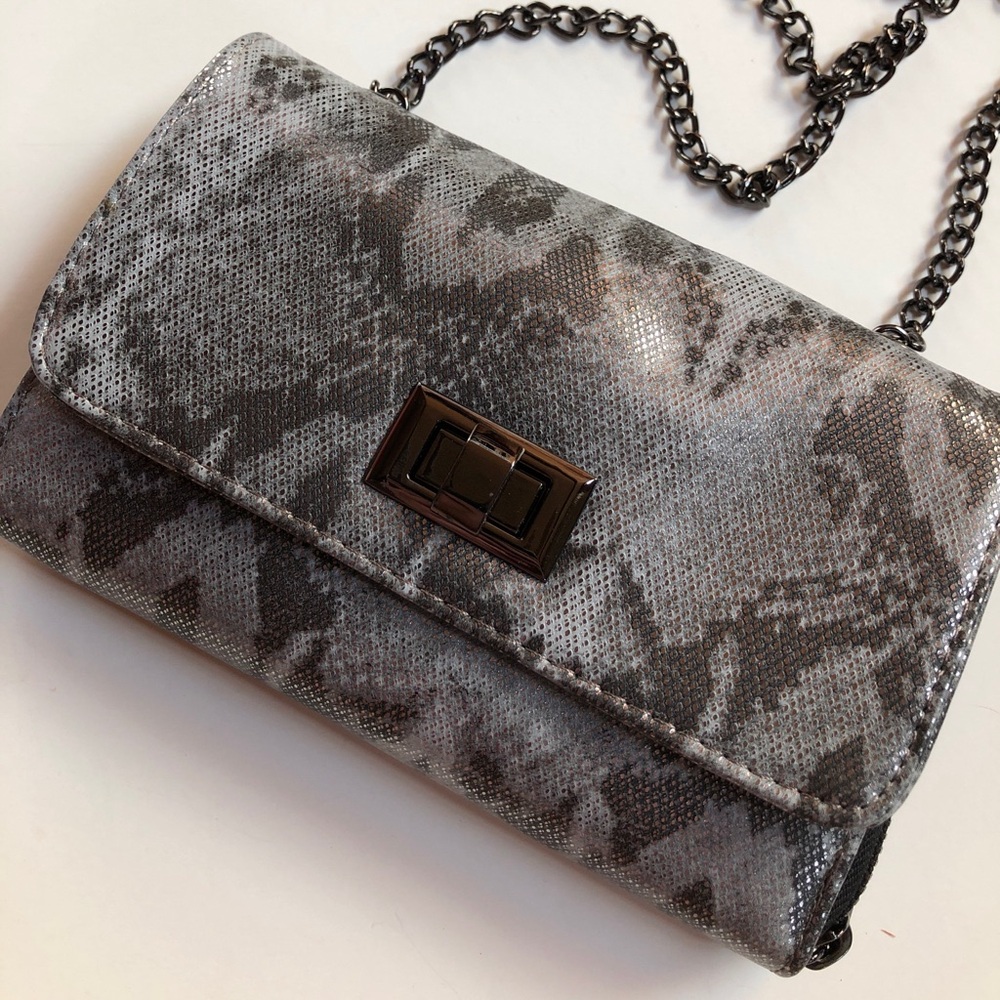 Snake print crossbody / clutch